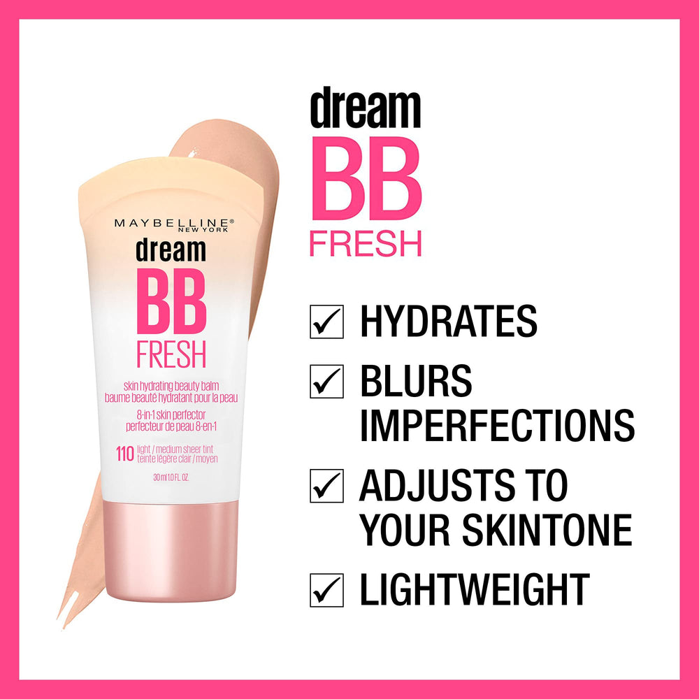 Maybelline Dream Fresh BB crema, protección SPF 30 para cuidado diario de la piel.