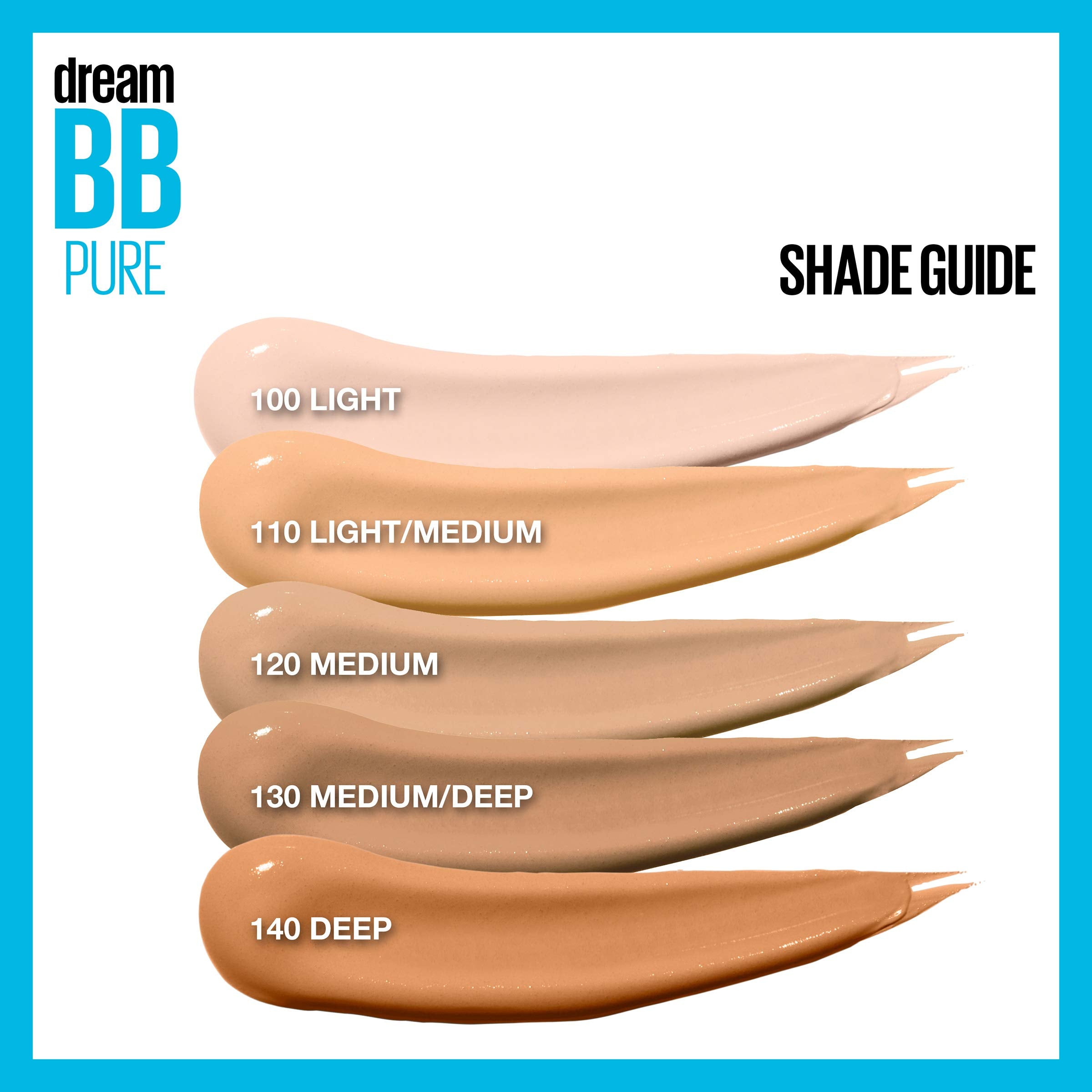 La Maybelline Dream Pure BB Cream está disponible en 5 tonos.