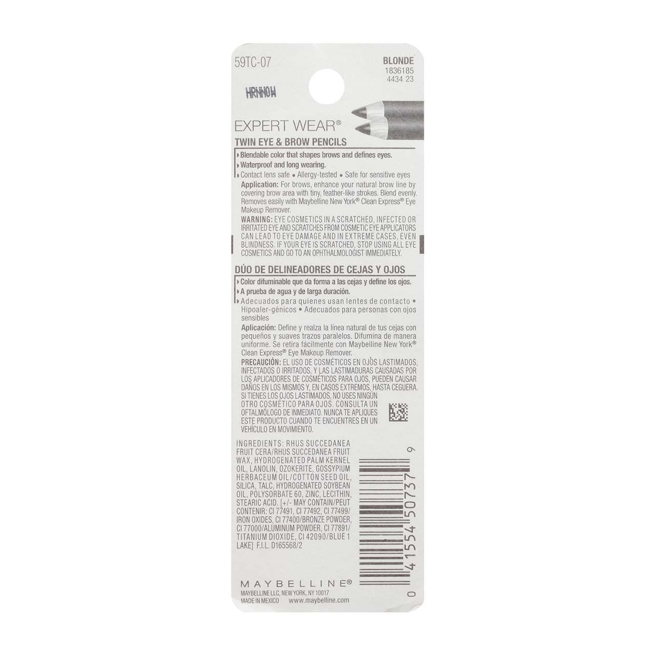 Maybelline Expert Eyes lapiz cejas-ojos rubia-107, definición natural para cejas