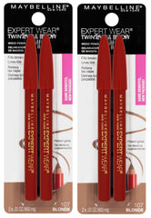 MAYBELLINE lápiz doble para cejas y ojos en rubio, definición duradera.