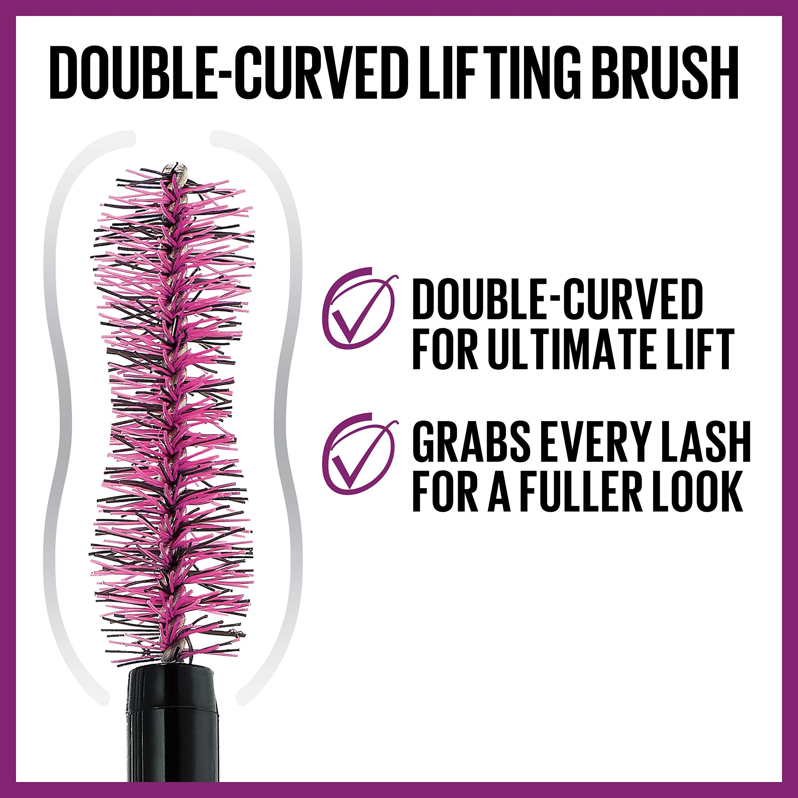 Maybelline Falsies Lift Mascara cepillo curva doble para elevación y separación.
