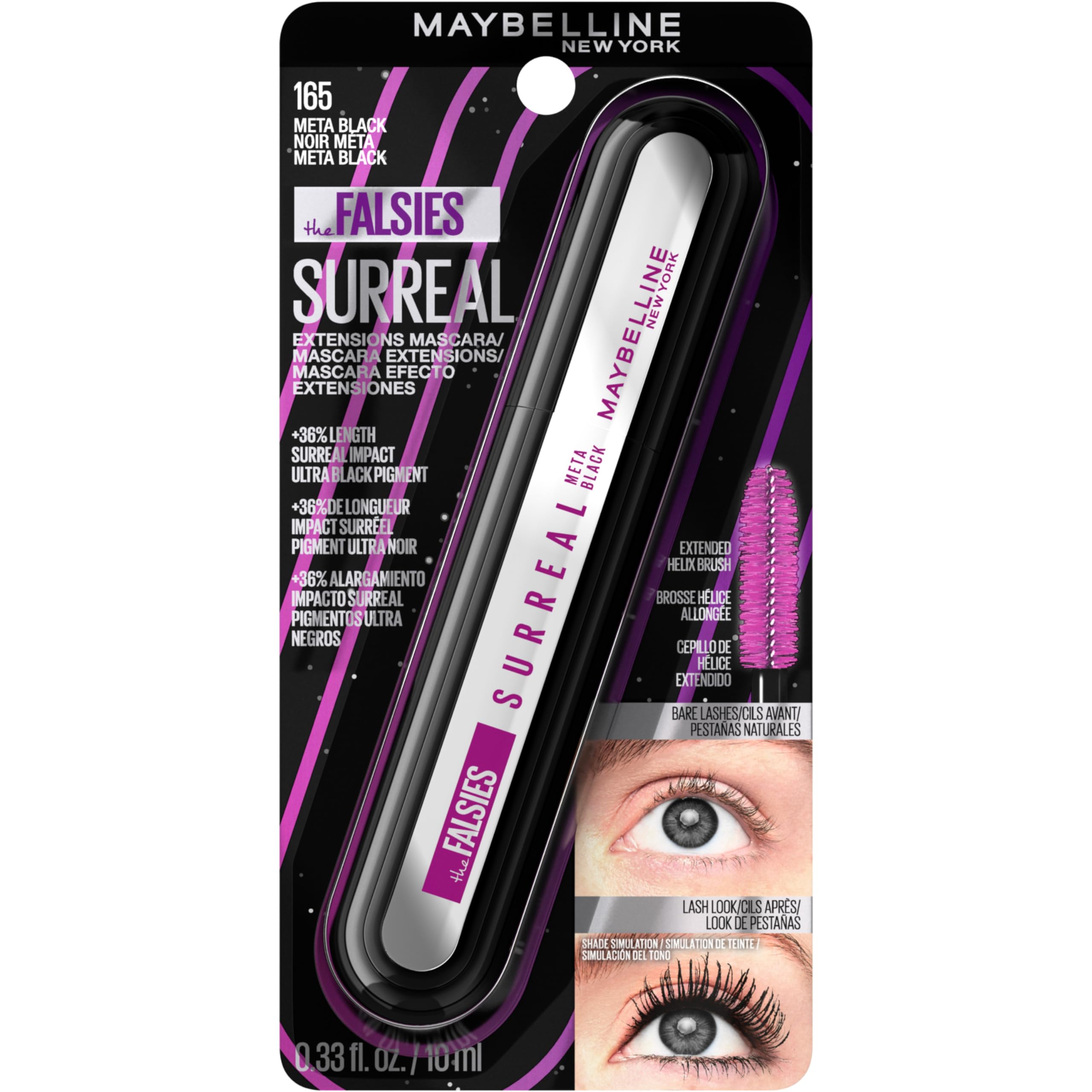Apto para ojos sensibles y usuarios de lentes de contacto con Falsies Surreal Extensions.