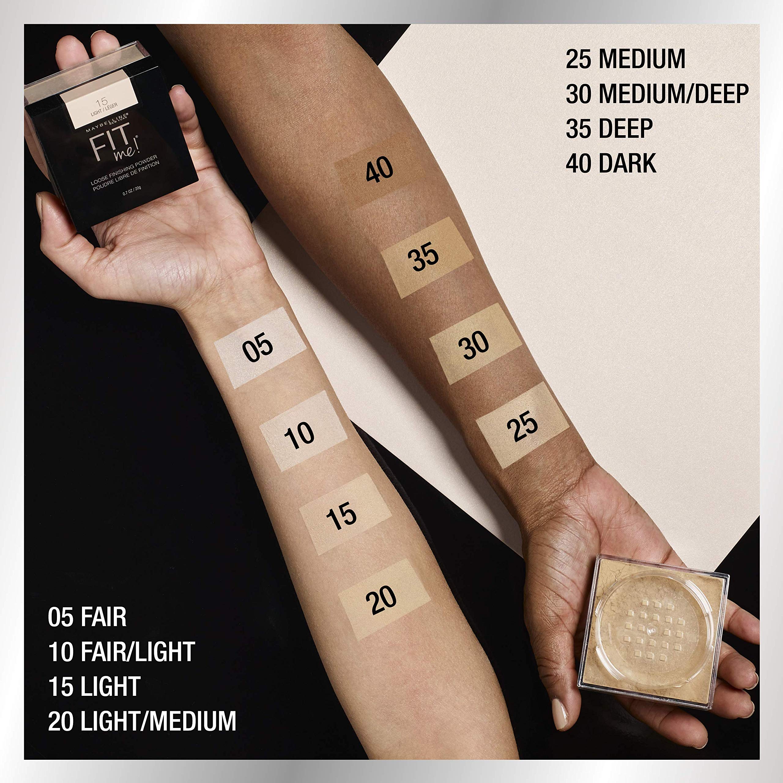 Control del brillo con Maybelline Fit Me, polvo fijador de uso diario.