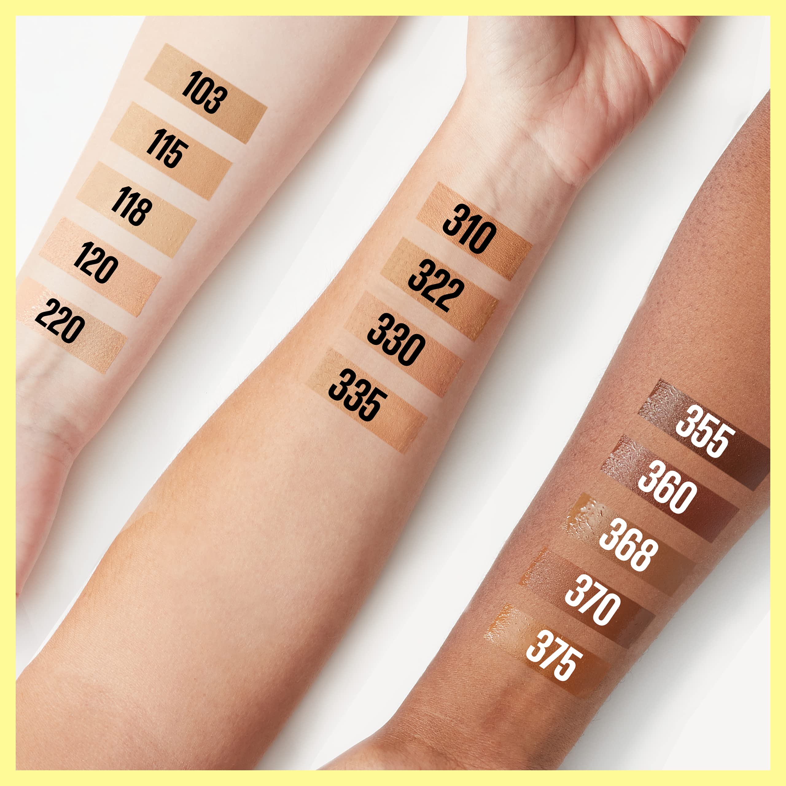 Maybelline Fit Me Hidratante con Color: gama de 14 tonos para elegir.