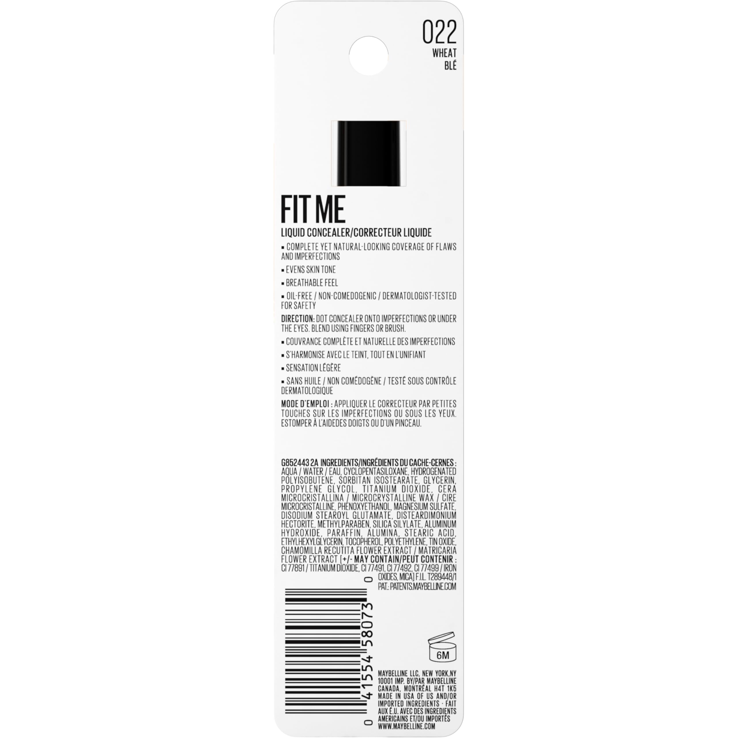 MAYBELLINE Fit Me Concealer textura ligera para retoques diarios