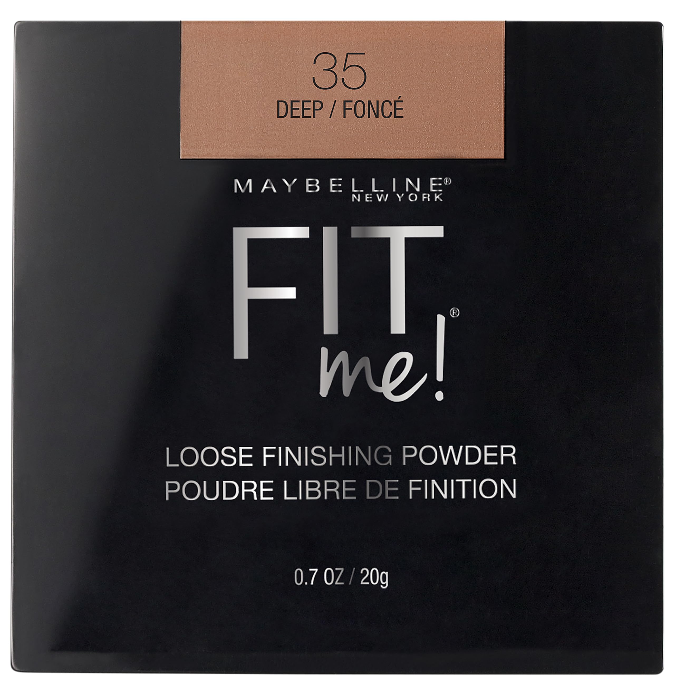 MAYBELLINE Fit Me Loose polvo fijador tono Deep: empaque visible para controlar brillos