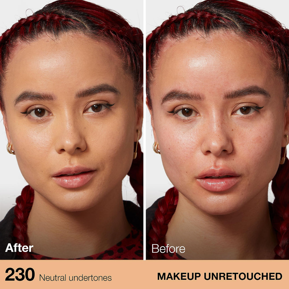 Maybelline Fit Me Matte Poreless, textura cremosa, fácil de aplicar para un acabado uniforme.