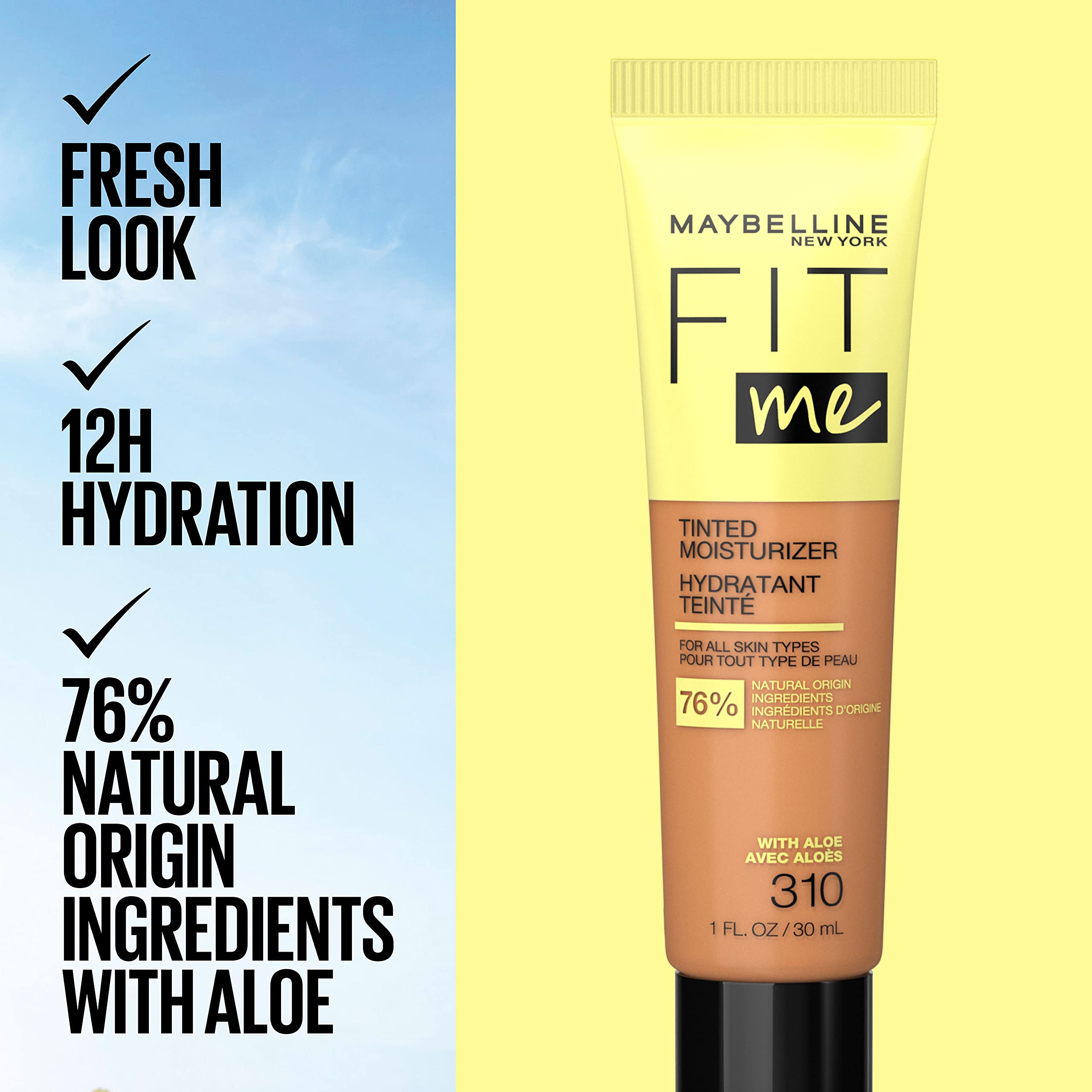 MAYBELLINE Fit Me con aloe para piel suave e hidratación duradera
