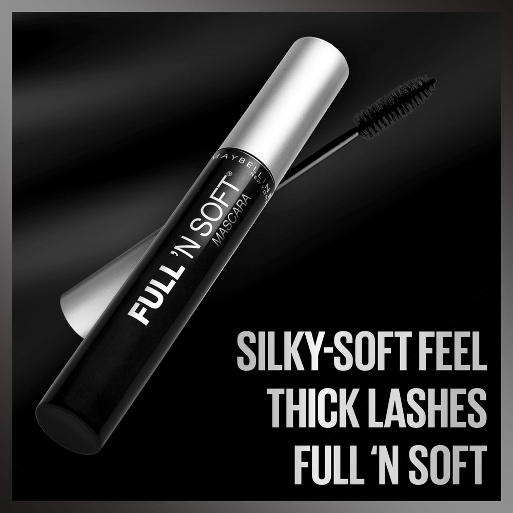 Maybelline Full 'N Soft Mascara: fórmula con vitamina E para pestañas nutridas.