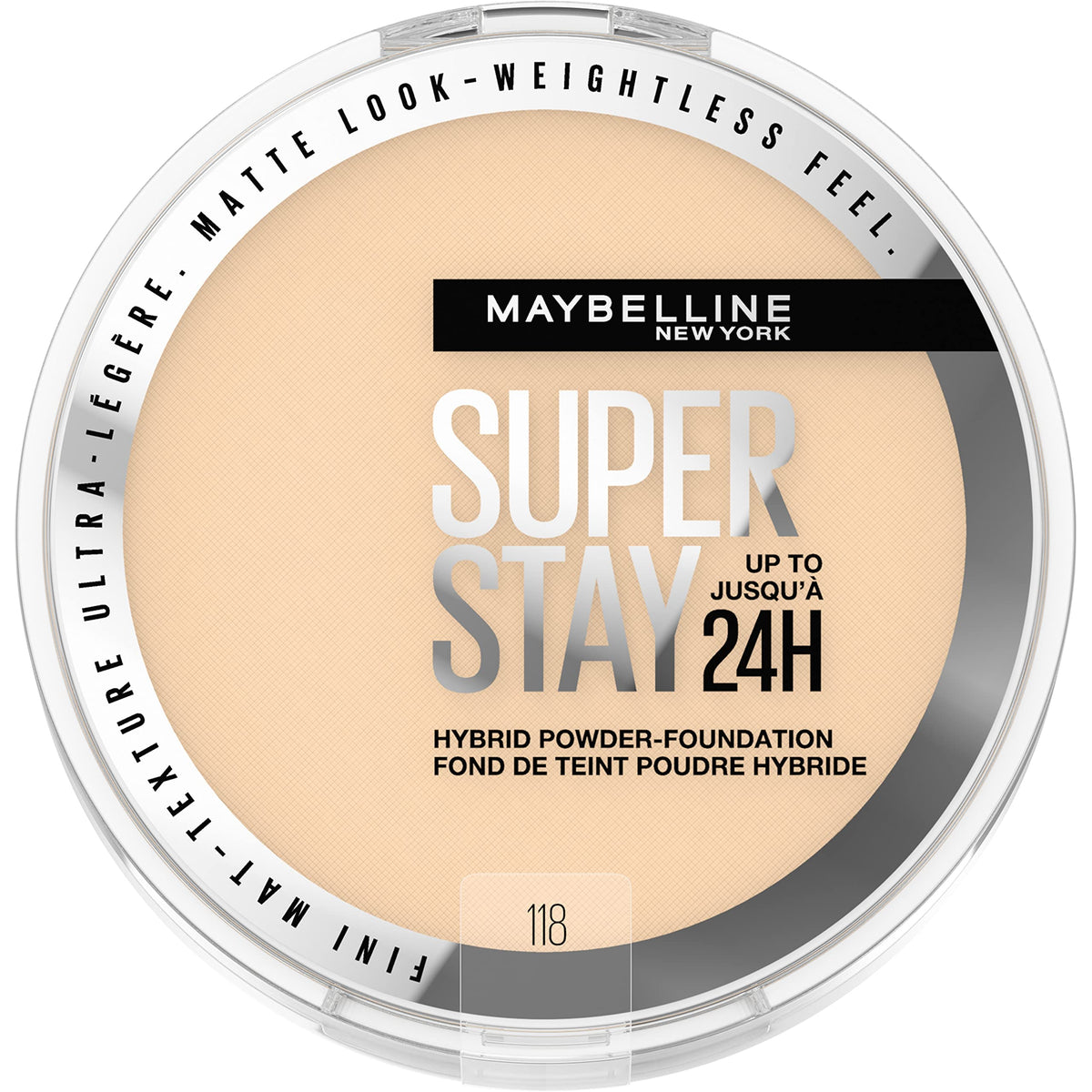 Maybelline hibrido polvo fundación con cobertura media a plena y mate