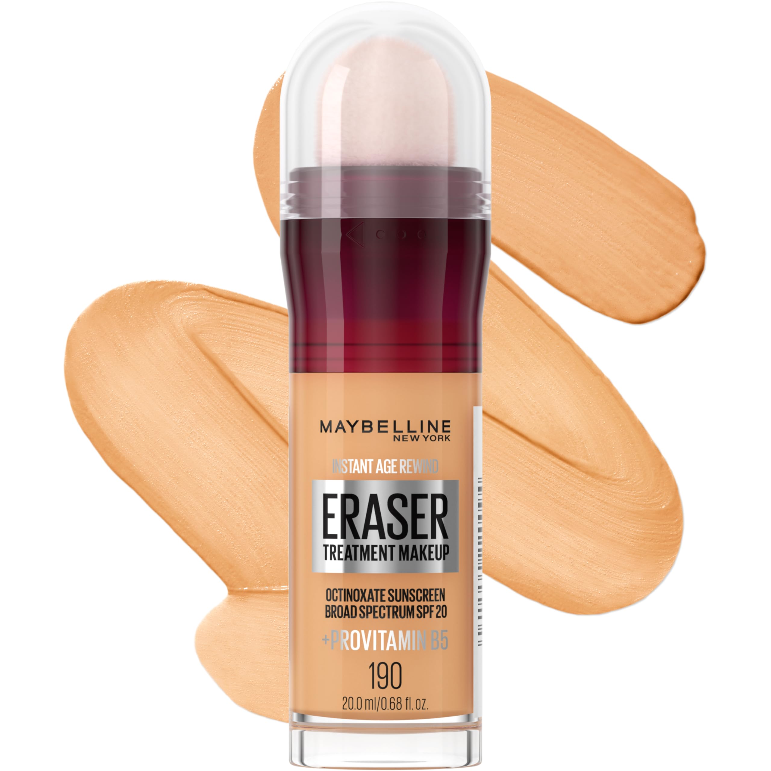 Maybelline Instant Age Rewind base esponja: aplica cobertura suave para tono uniforme.