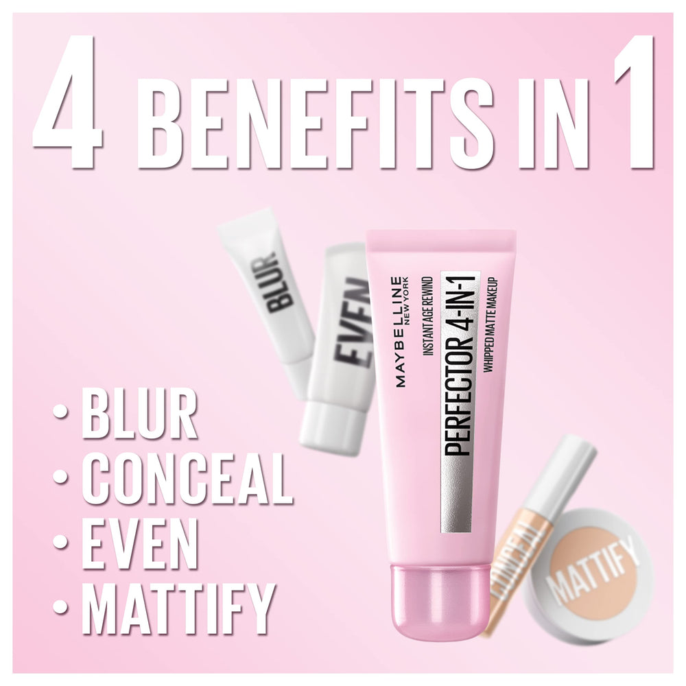Maybelline Instant Age Rewind, cobertura 4 en 1 para una rutina simplificada