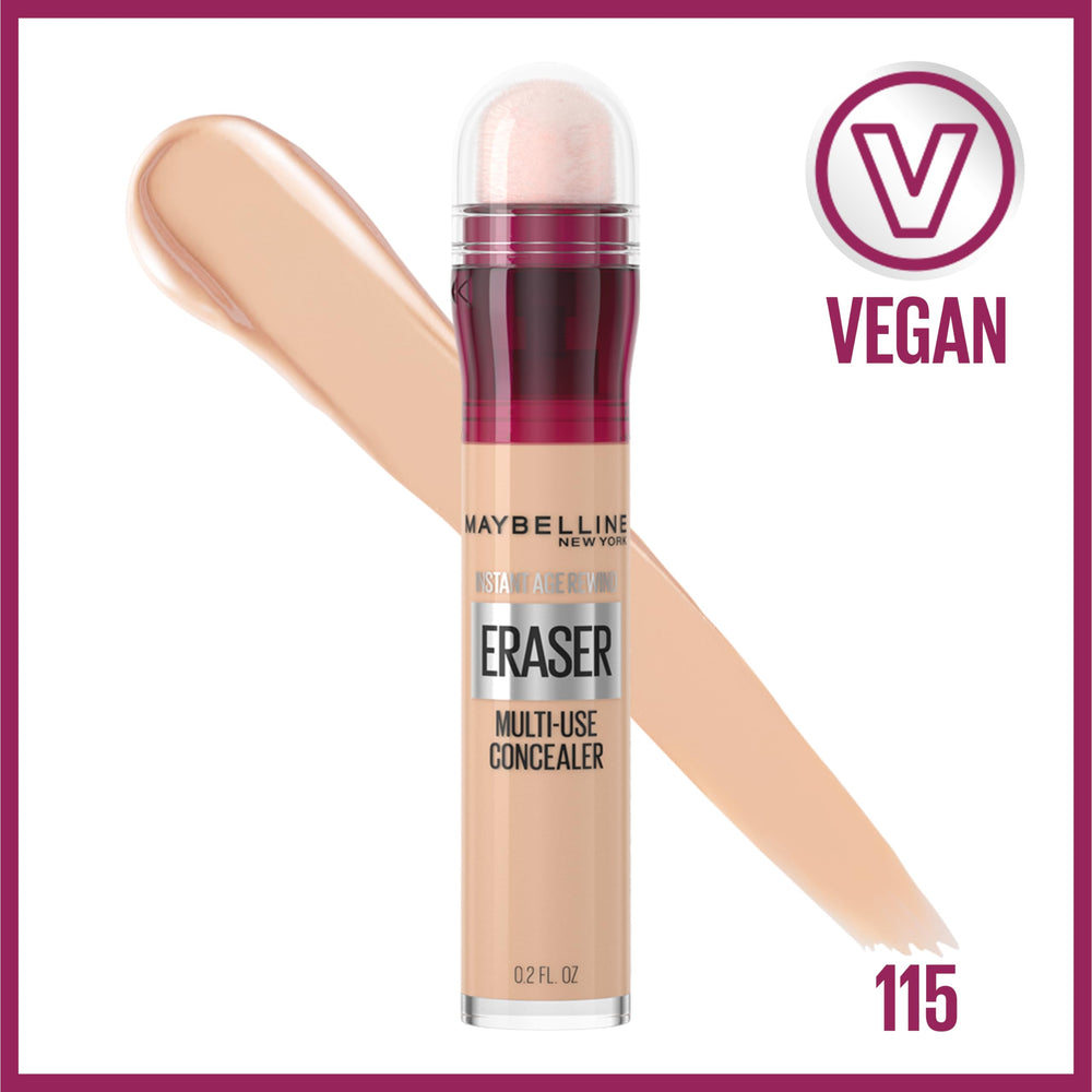 Maybelline Instant Age Rewind Concealer cubre ojeras con acabado uniforme en tono 115.