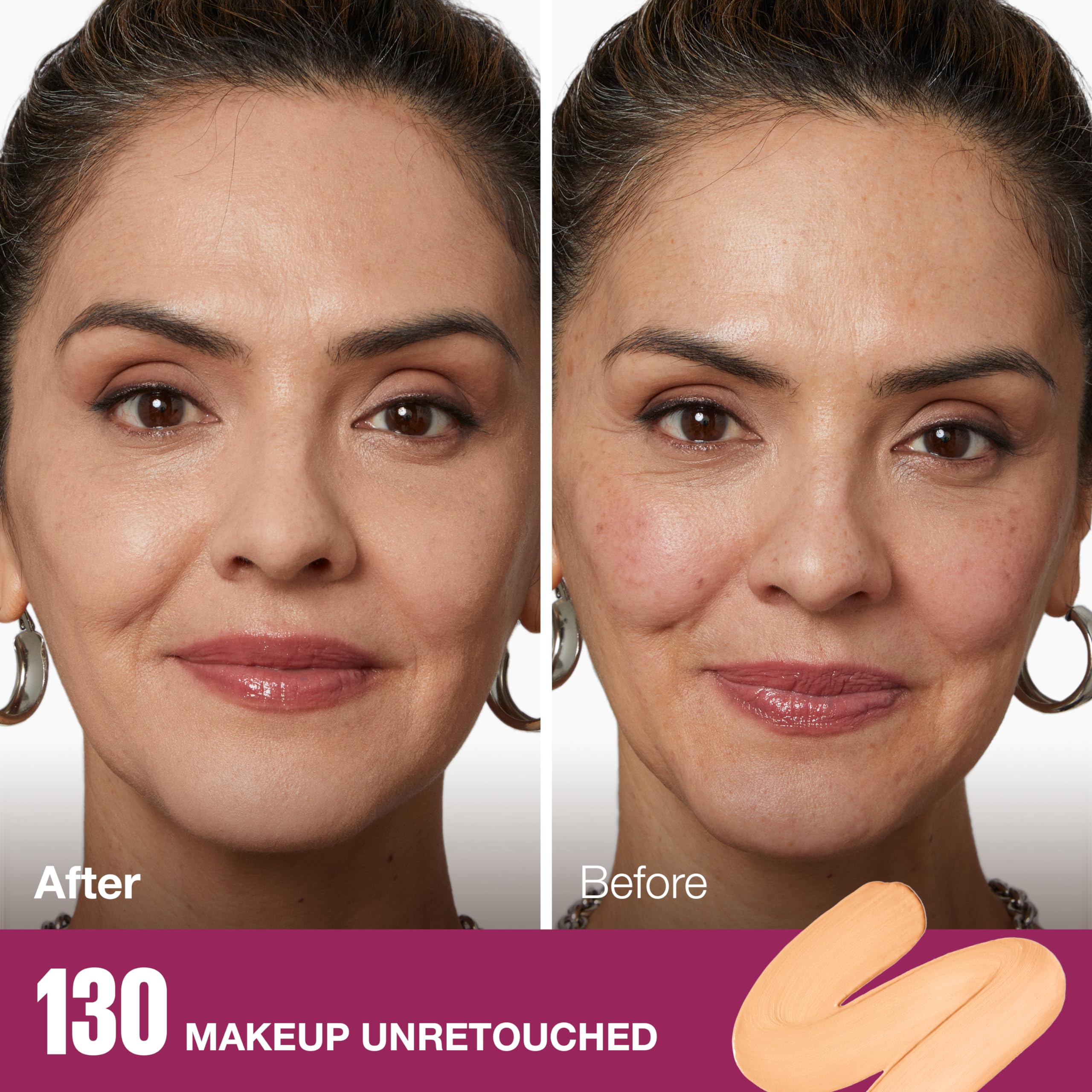 Maybelline Instant Age Rewind Eraser Foundation tono 130 con cobertura media natural.