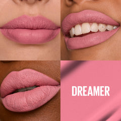 Maybelline Dreamer rosa cálido en labial líquido mate para uso diario