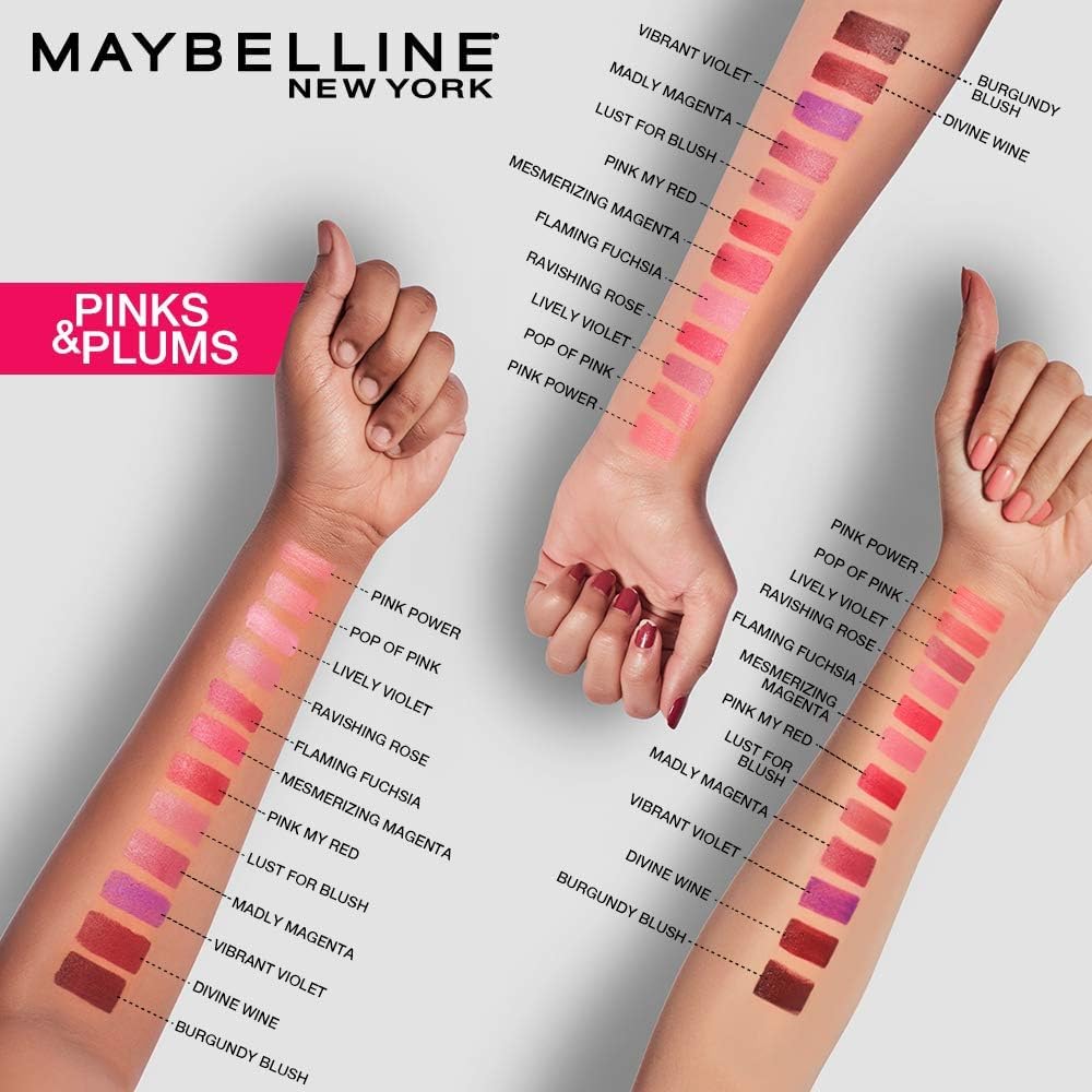 Maybelline Labial Sensacional, crema con aceites preciosos para hidratación suave.