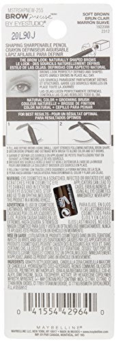 MAYBELLINE Lápiz cejas Preciso con cepillo integrado para peinar y difuminar.