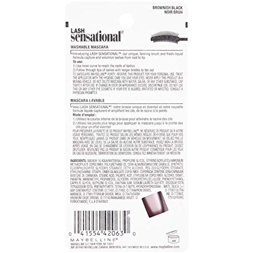 Maybelline Lash Sensational Mascara aplicador ergonómico para recubrimiento uniforme.