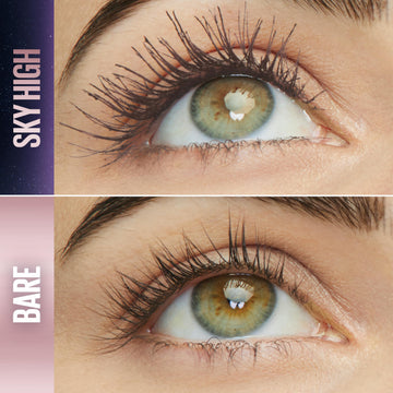 Maybelline Lash Sensational Sky High muestra pestañas largas y definidas.
