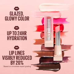 Maybelline Lifter Glaze Balm con ácido hialurónico para labios nutridos.