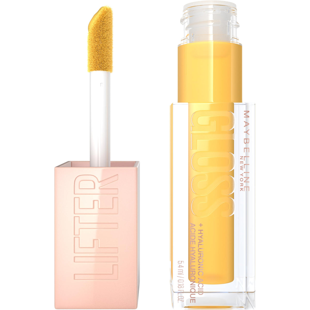Labios con aplicador XL de MAYBELLINE Lifter Gloss para un acabado suave y brillante.