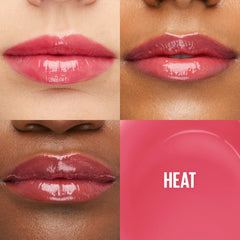 Envase de Maybelline Lifter Gloss mostrando brillo sedoso y textura suave