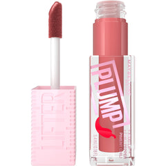 MAYBELLINE Lifter Gloss Plump con aplicador extragrande para volumen inmediato y brillo intenso.