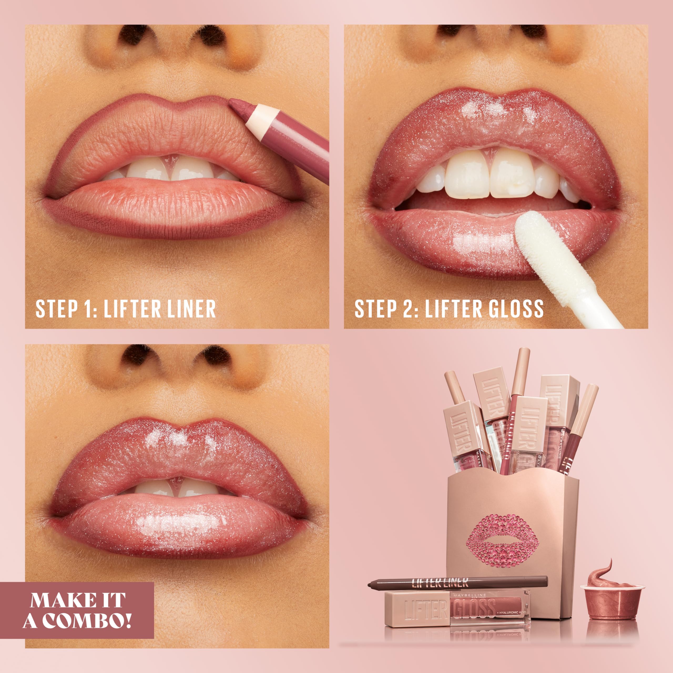 Maybelline Lifter Liner con 10 tonos para combinar con Lifter Gloss.