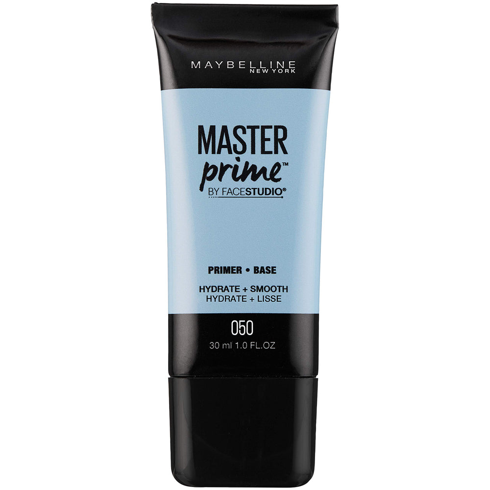 Maybelline Master Prime primer facial en empaque, preparación suave para maquillaje