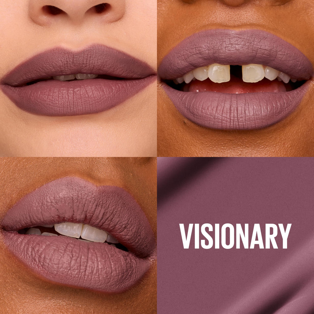 Maybelline Matte Ink Visionary: tono visionario taupe morado para diario.