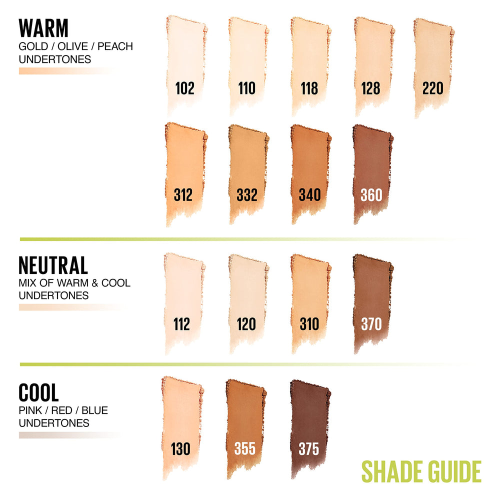 Maybelline polvo fundación híbrido 16 tonos disponibles para distintas complexiones