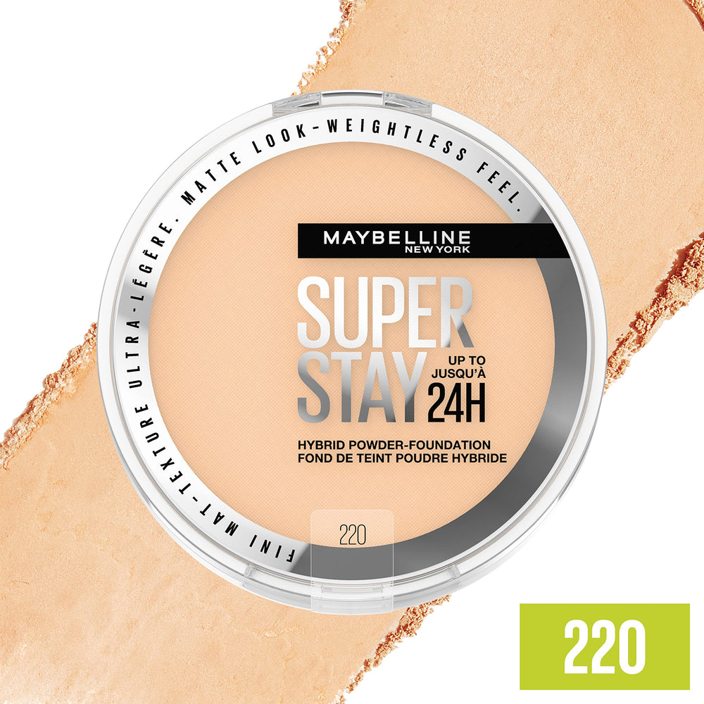 Textura ligera del polvo híbrido Maybelline para sensación cómoda.