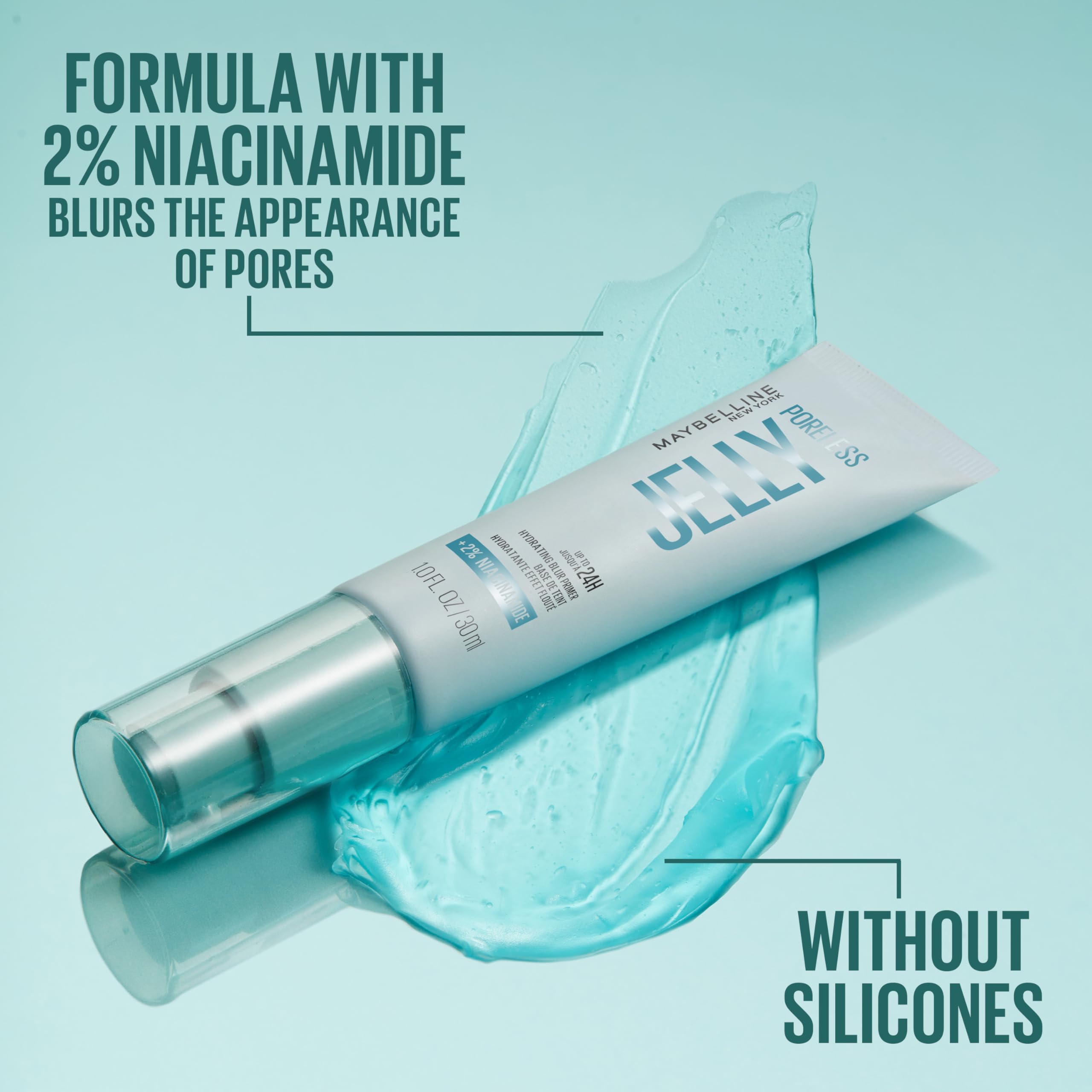 Maybelline Poreless Jelly Primer, prepara el lienzo para base, corrector e iluminador.