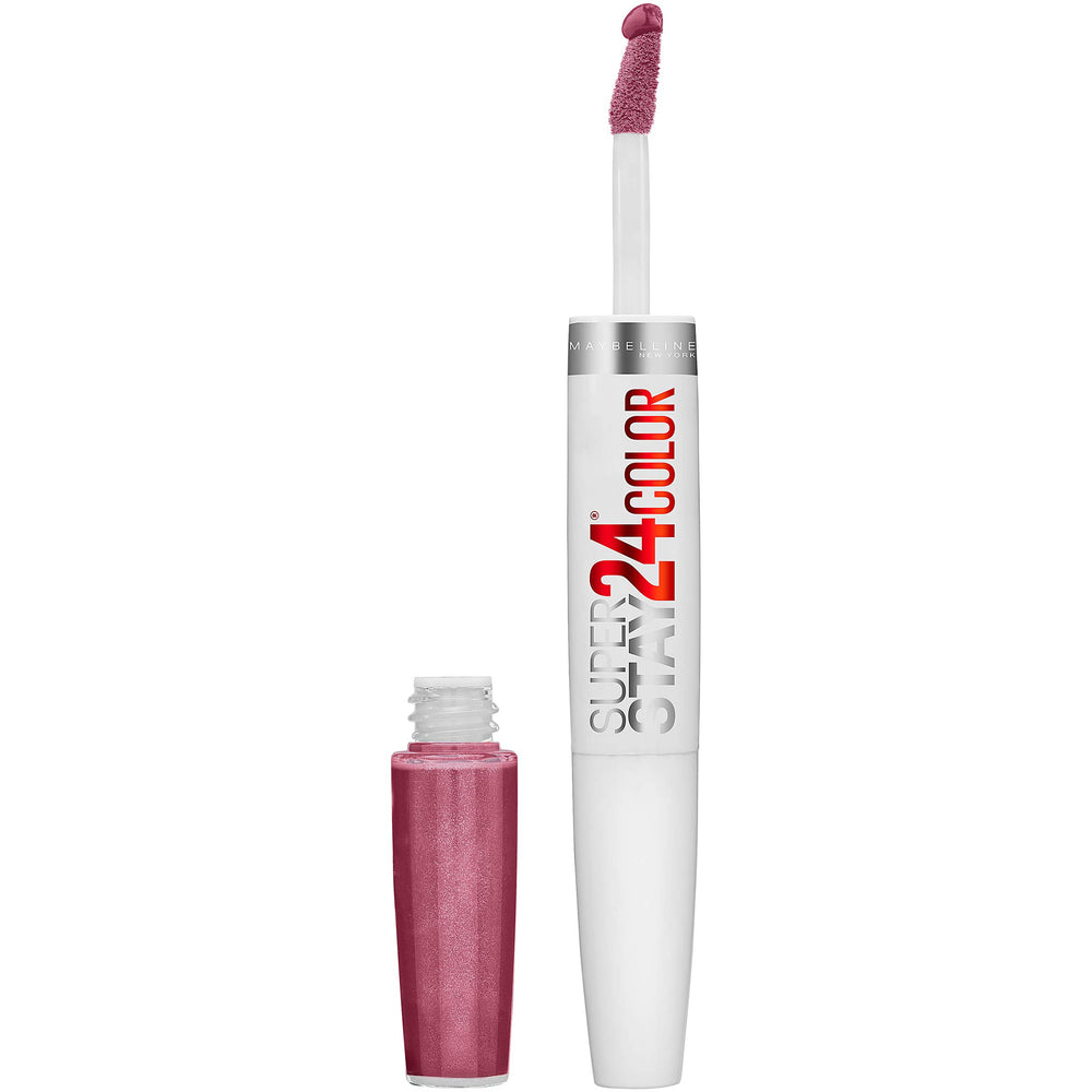 Maybelline Super Stay 24 labial Frozen Rose, color duradero y cómodo para todo el día.