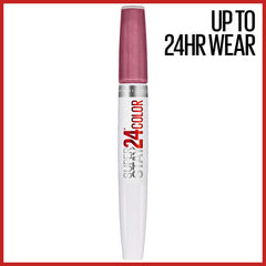 MAYBELLINE Super Stay 24 labial líquido Ciruela Perpetua tono intenso y duradero.