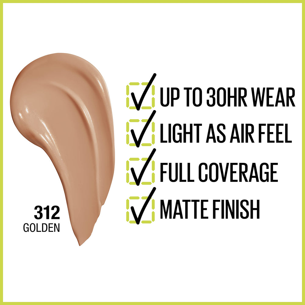 Aplicación suave de Maybelline Super Stay para un tono uniforme