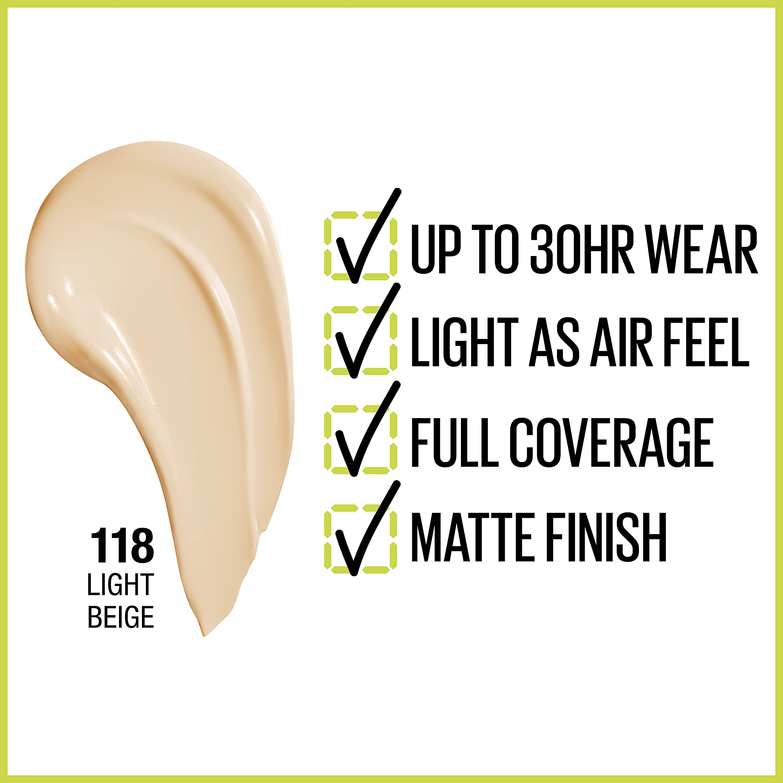 Maybelline Super Stay, aplicación sobre la piel para cobertura uniforme.