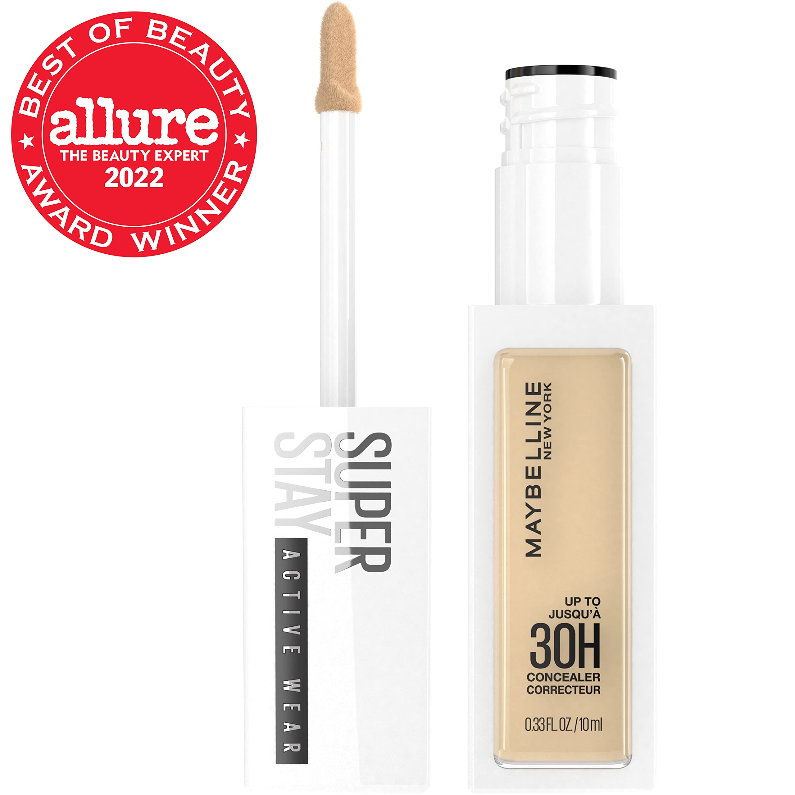 Cobertura total de ojeras e imperfecciones con acabado mate natural de Maybelline.