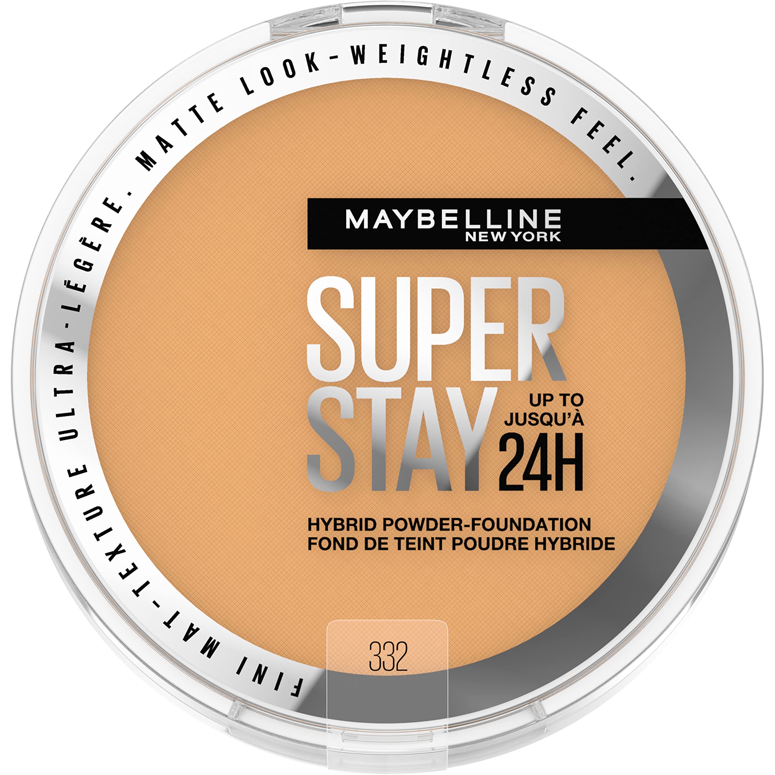 Maybelline Super Stay Polvo-Fundación, acabado mate y cobertura duradera.