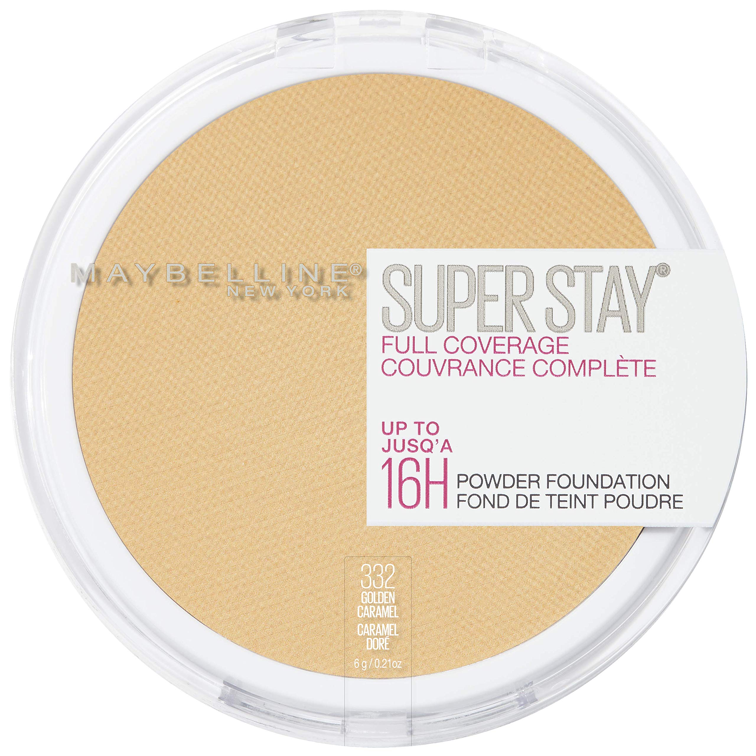 Maybelline Super Stay Polvo con Cobertura Total para un acabado duradero y natural.
