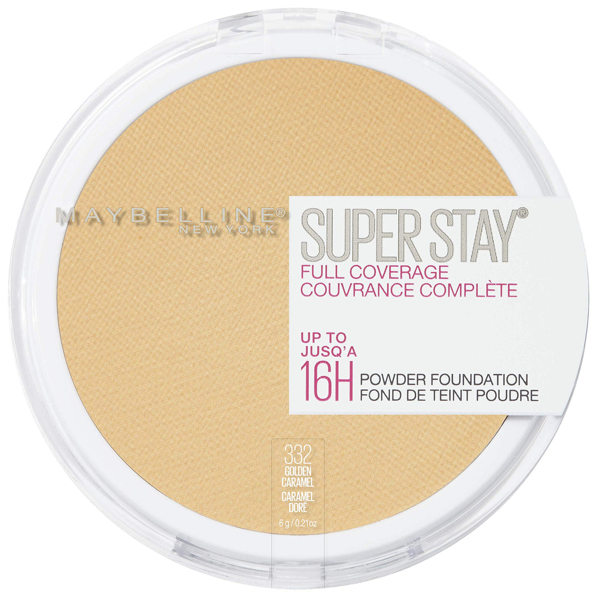 Maybelline Super Stay Polvo con Cobertura Total para un acabado duradero y natural.