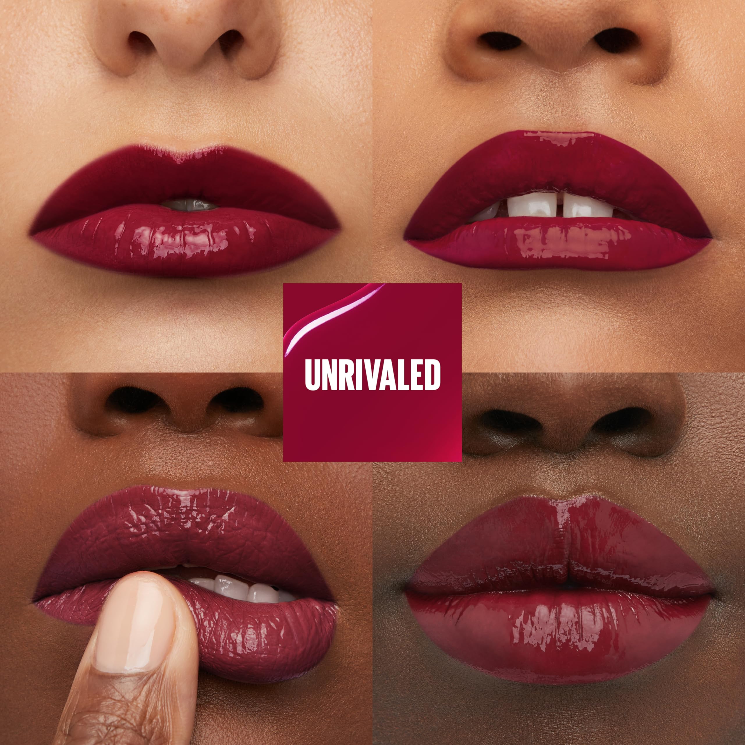 Labios con color intenso Maybelline Vinyl Ink tono burgundy