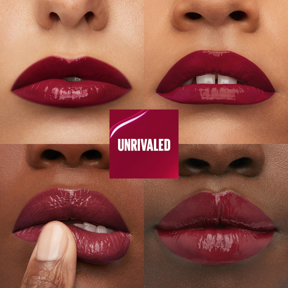 Labios con color intenso Maybelline Vinyl Ink tono burgundy