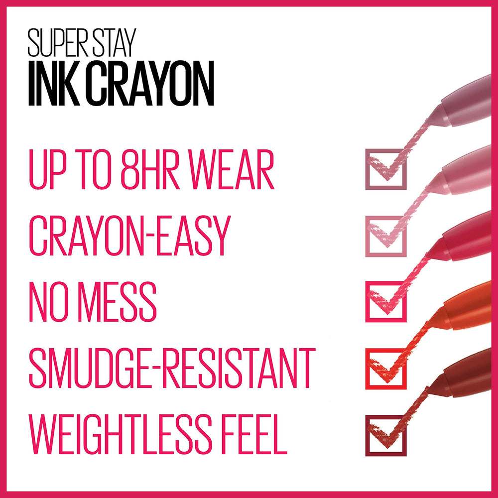Maybelline SuperStay Ink Crayon Matte permite trazo preciso con una pasada.