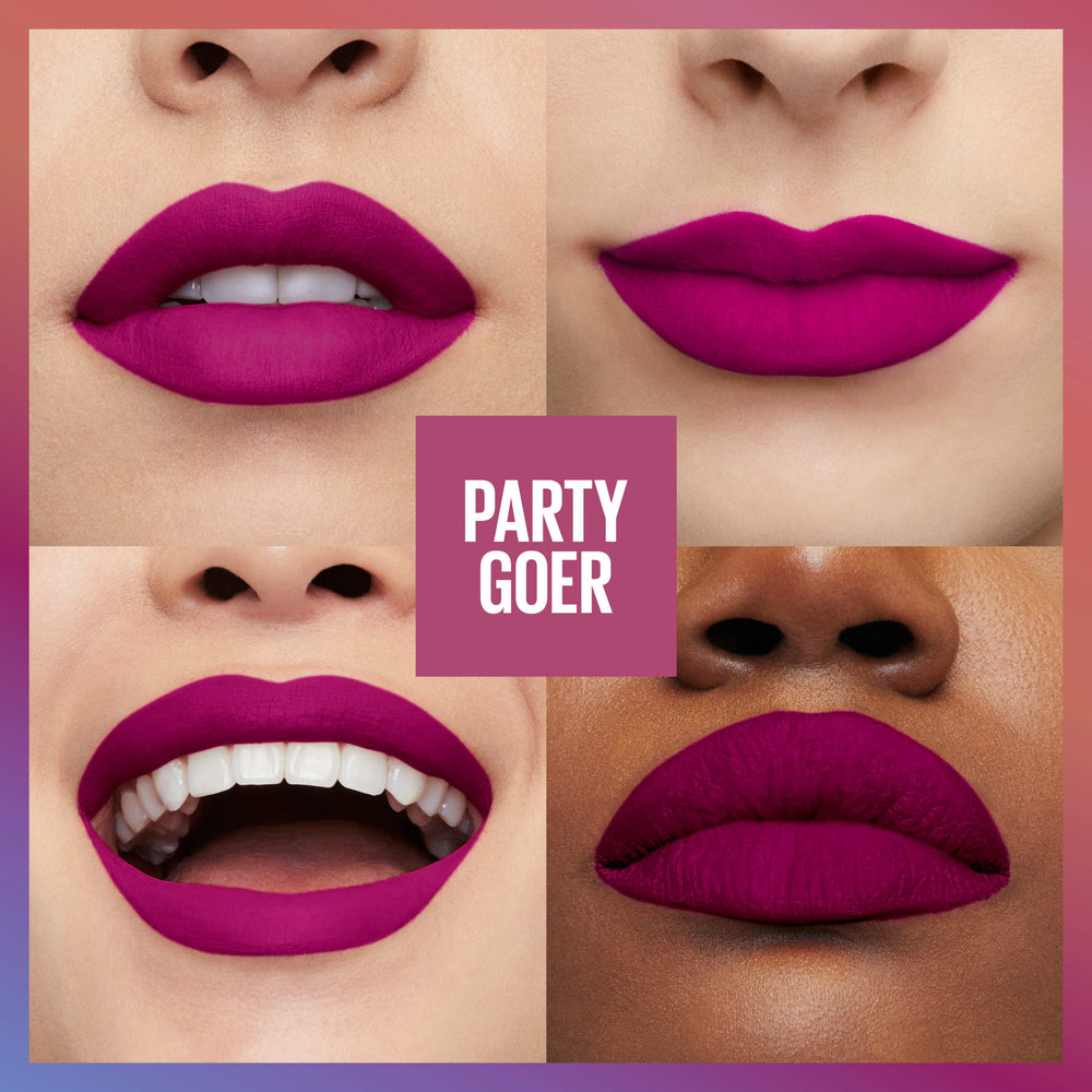 MAYBELLINE SuperStay Matte Ink, duración de 16 horas para un look estable.