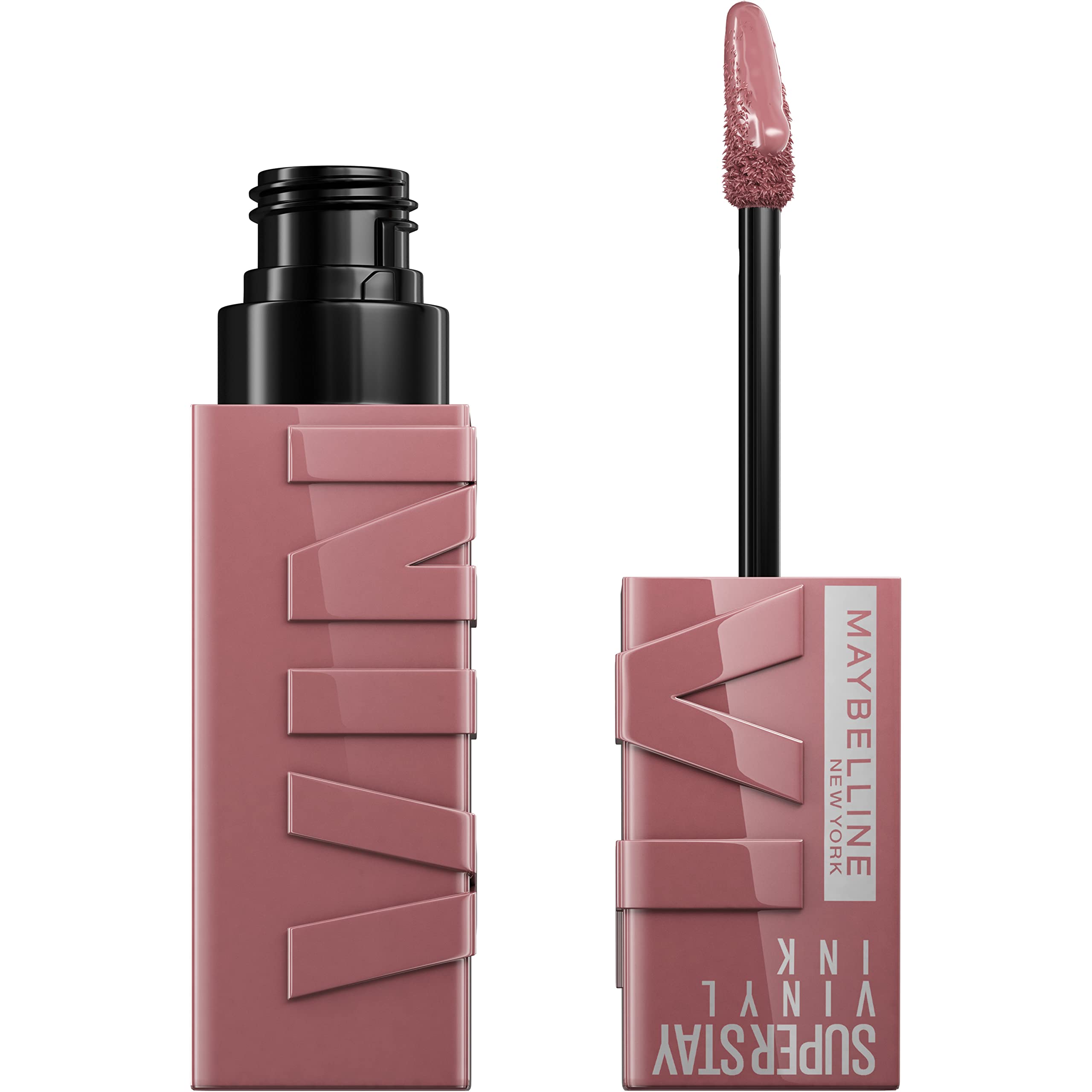 Maybelline Super Stay Vinyl Ink, aplicador preciso para color intenso de larga duración.