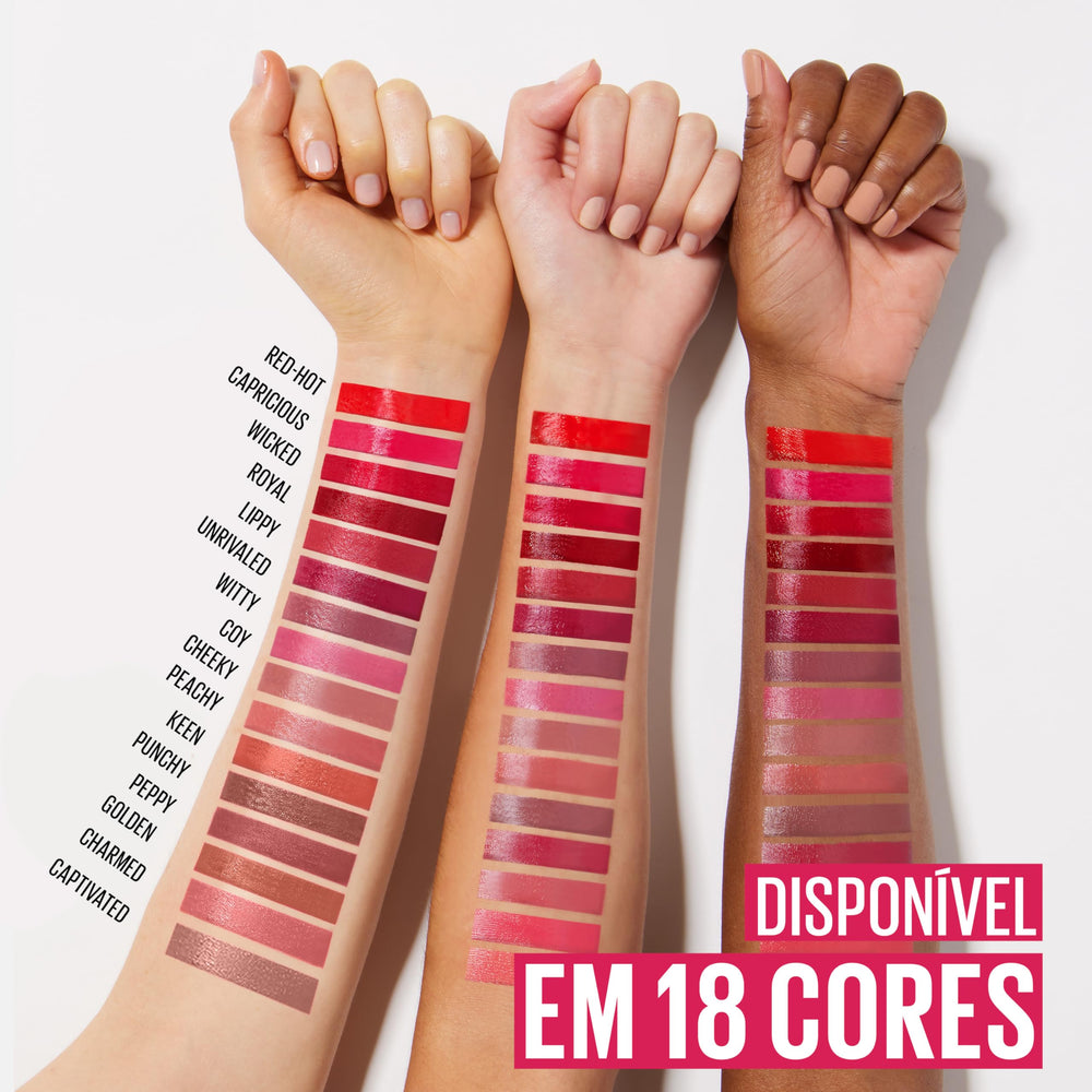 Maybelline Super Stay Vinyl Ink: color sin transferencia para comidas y bebidas.