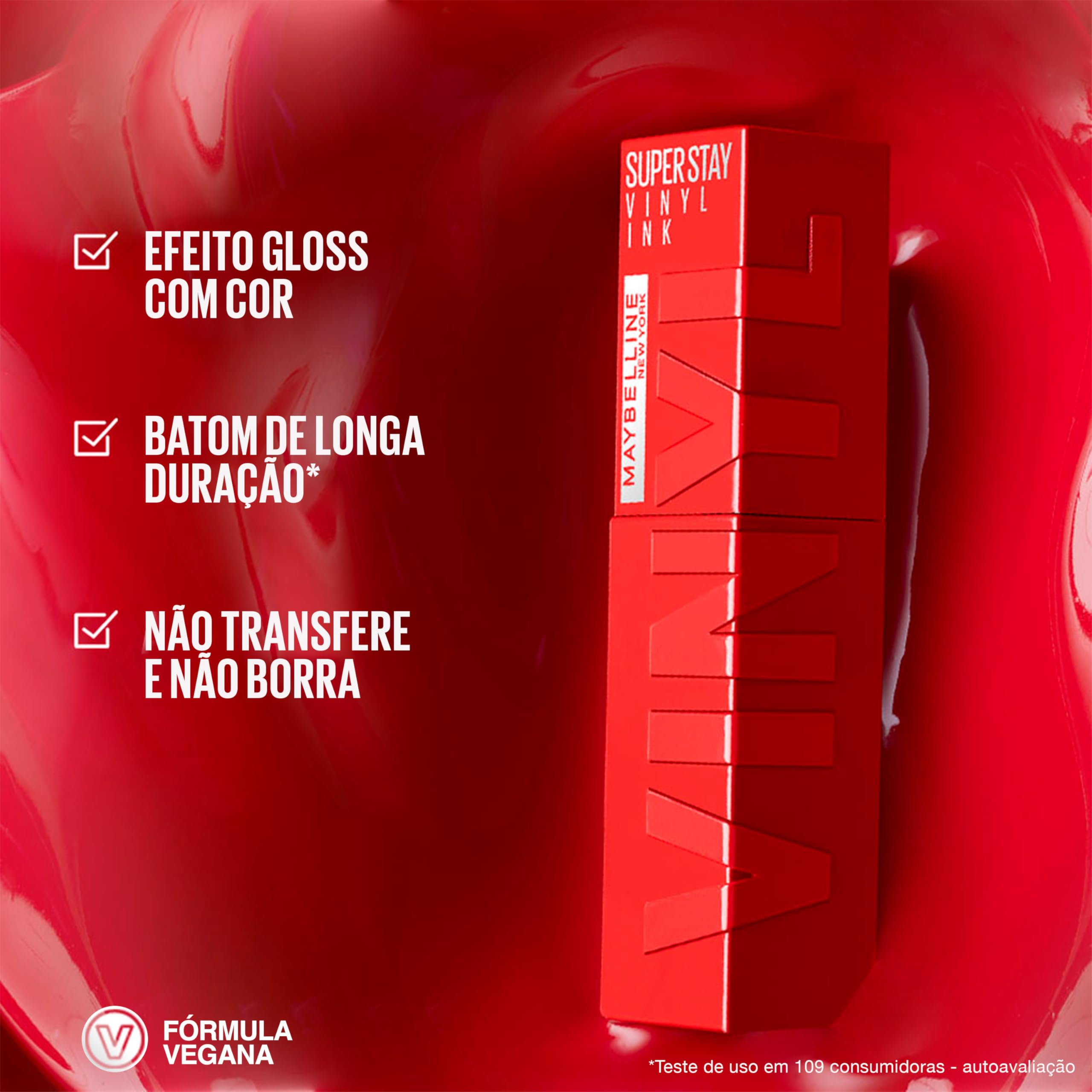 Maybelline Super Stay Vinyl Ink: duración de 16 horas para uso diario.