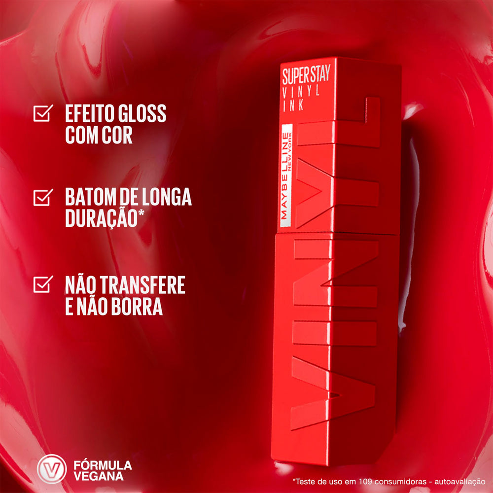 Maybelline Super Stay Vinyl Ink: duración de 16 horas para uso diario.