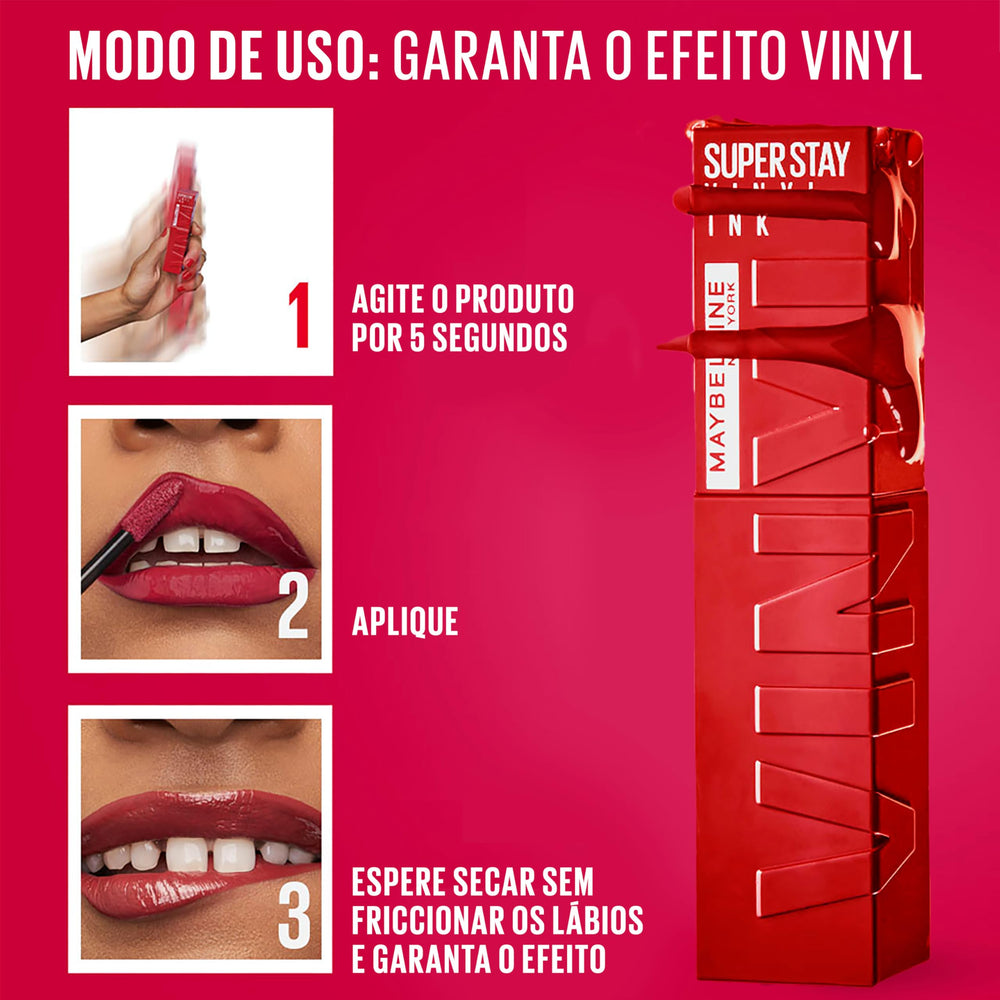 Maybelline Super Stay Vinyl Ink tono Rose Mauve Nude para labios naturales.